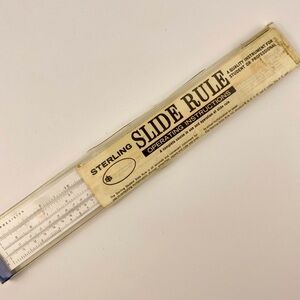 Vintage Sterling Precision Slide Rule Lot With Sleeve, Instructions Made in USA